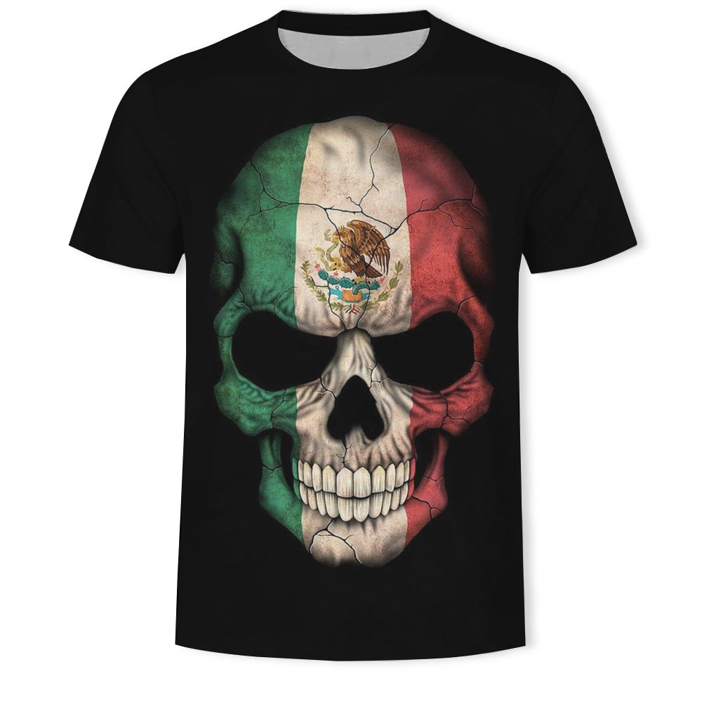 T-Shirt Teschio 3D Uomo – Stile Ribelle e Stampe Digitali Ultra Realistiche!