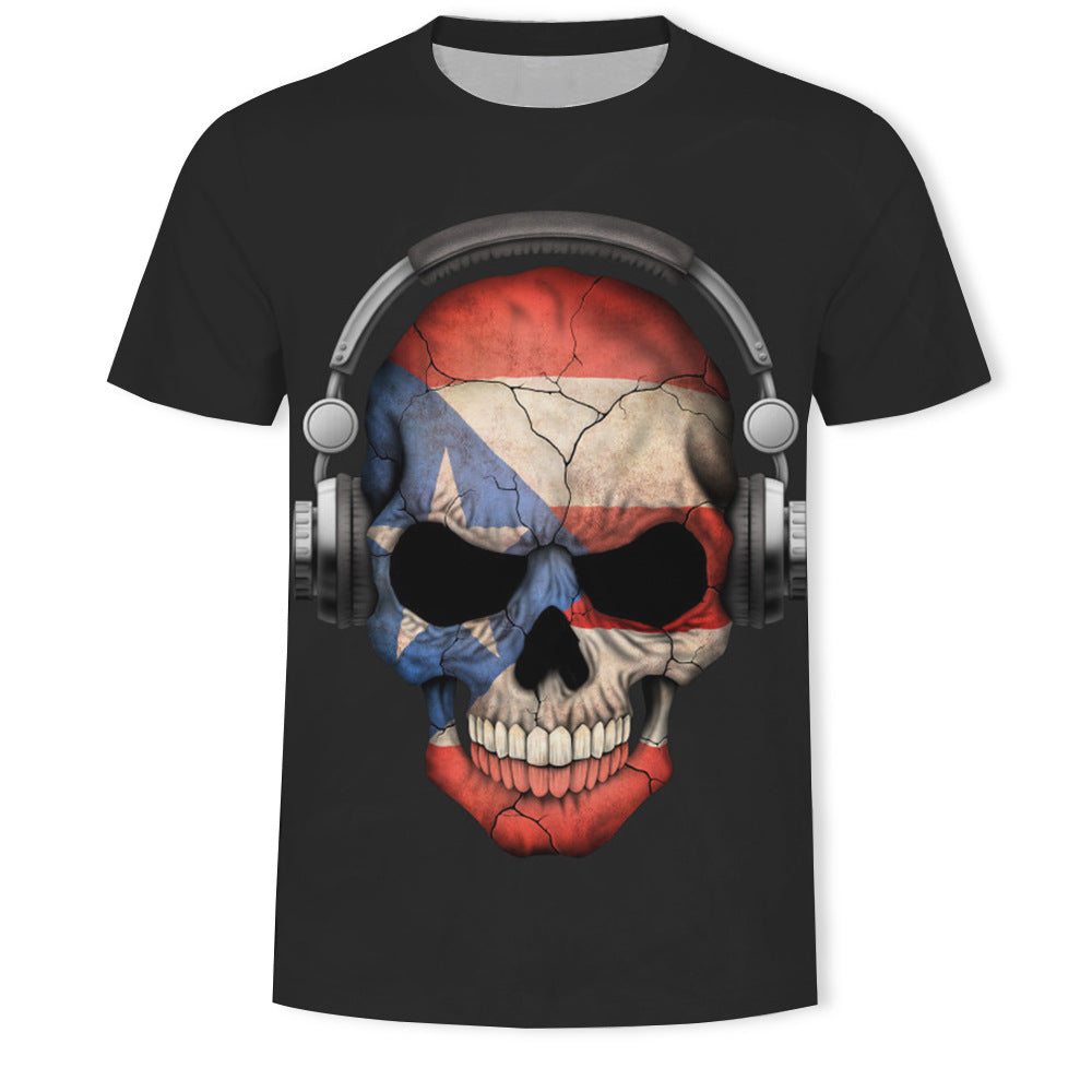 T-Shirt Teschio 3D Uomo – Stile Ribelle e Stampe Digitali Ultra Realistiche!