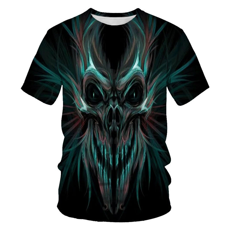 T-Shirt Teschio 3D Uomo – Stile Ribelle e Stampe Digitali Ultra Realistiche!