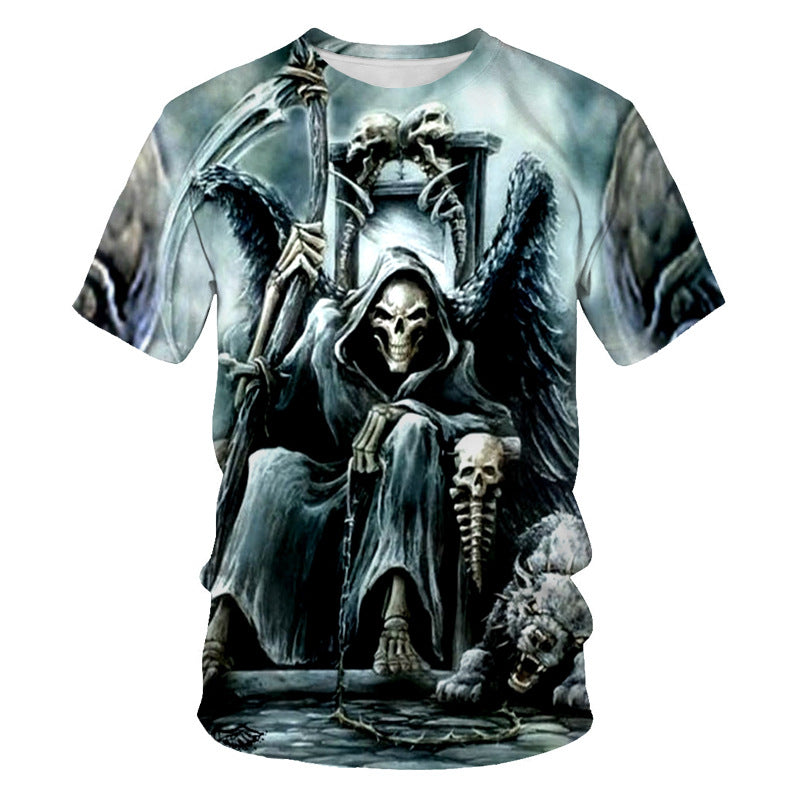T-Shirt Teschio 3D Uomo – Stile Ribelle e Stampe Digitali Ultra Realistiche!