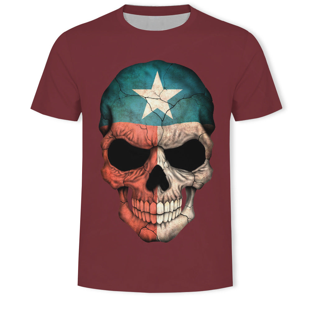 T-Shirt Teschio 3D Uomo – Stile Ribelle e Stampe Digitali Ultra Realistiche!