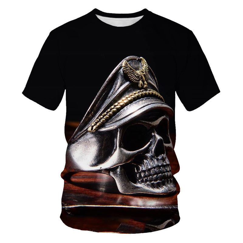 T-Shirt Teschio 3D Uomo – Stile Ribelle e Stampe Digitali Ultra Realistiche!