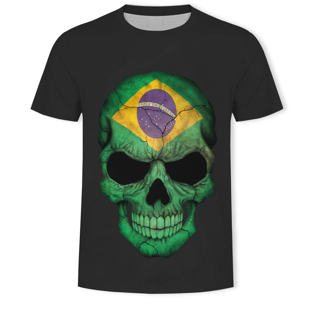 T-Shirt Teschio 3D Uomo – Stile Ribelle e Stampe Digitali Ultra Realistiche!