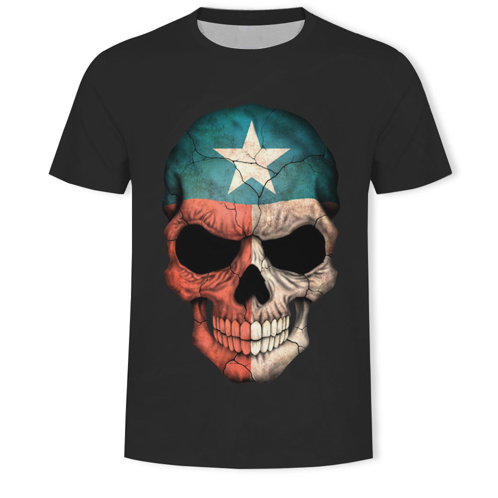 T-Shirt Teschio 3D Uomo – Stile Ribelle e Stampe Digitali Ultra Realistiche!