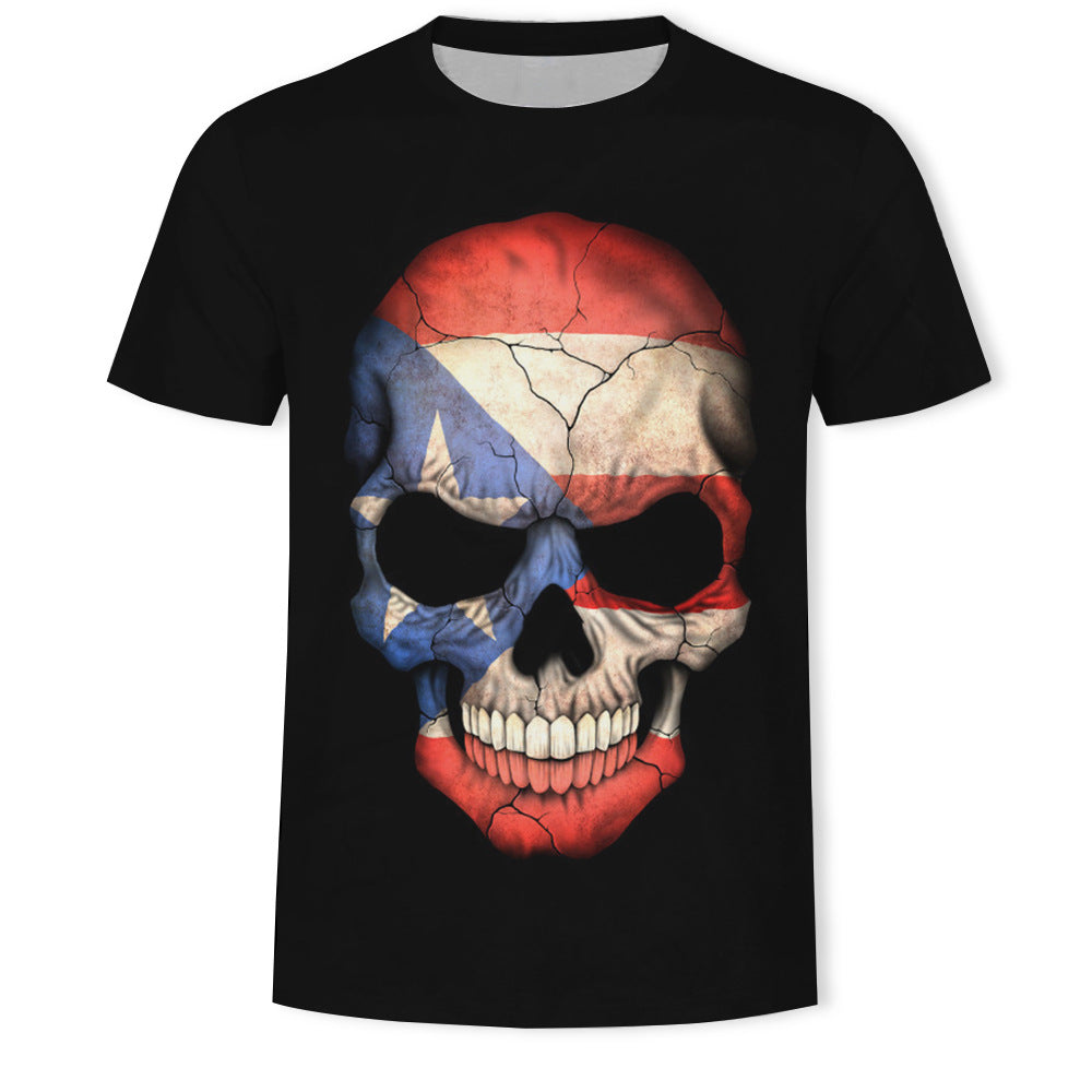 T-Shirt Teschio 3D Uomo – Stile Ribelle e Stampe Digitali Ultra Realistiche!