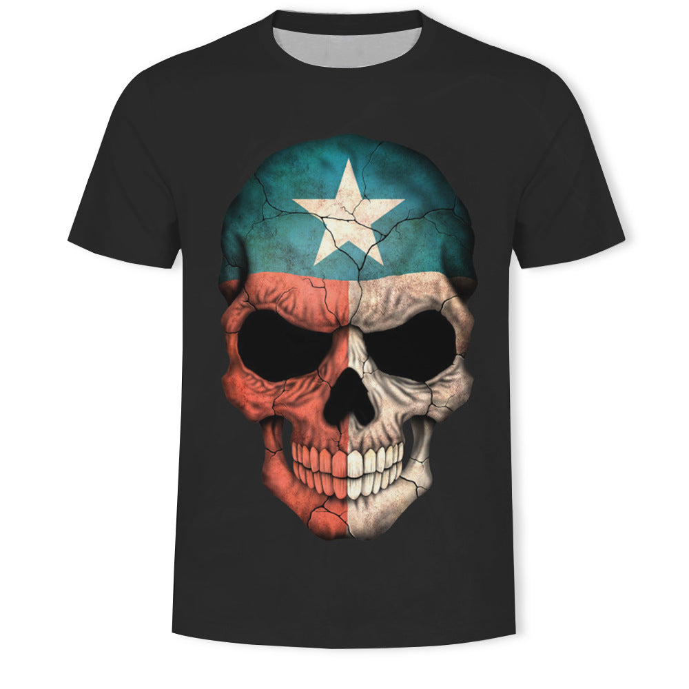 T-Shirt Teschio 3D Uomo – Stile Ribelle e Stampe Digitali Ultra Realistiche!