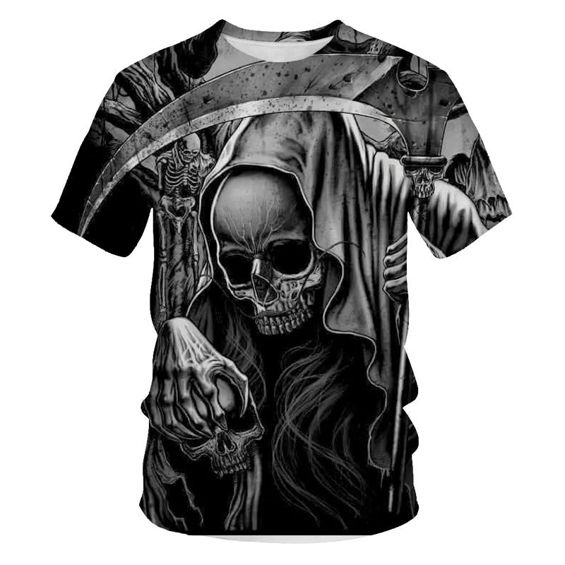 T-Shirt Teschio 3D Uomo – Stile Ribelle e Stampe Digitali Ultra Realistiche!