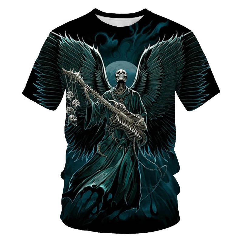 T-Shirt Teschio 3D Uomo – Stile Ribelle e Stampe Digitali Ultra Realistiche!