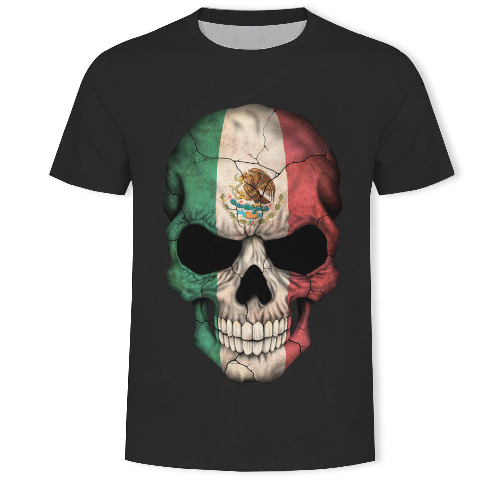 T-Shirt Teschio 3D Uomo – Stile Ribelle e Stampe Digitali Ultra Realistiche!