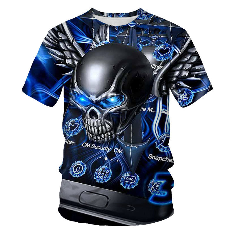 T-Shirt Teschio 3D Uomo – Stile Ribelle e Stampe Digitali Ultra Realistiche!