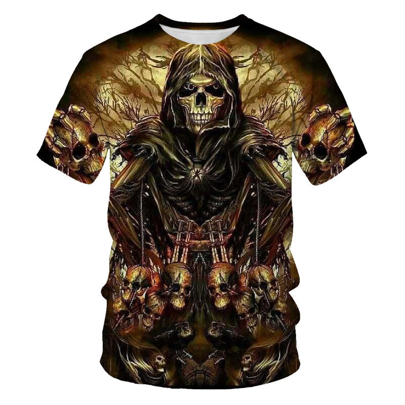 T-Shirt Teschio 3D Uomo – Stile Ribelle e Stampe Digitali Ultra Realistiche!