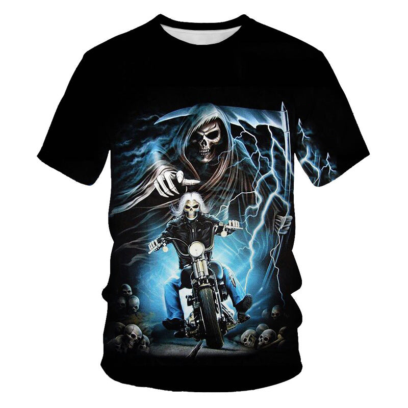 T-Shirt Teschio 3D Uomo – Stile Ribelle e Stampe Digitali Ultra Realistiche!