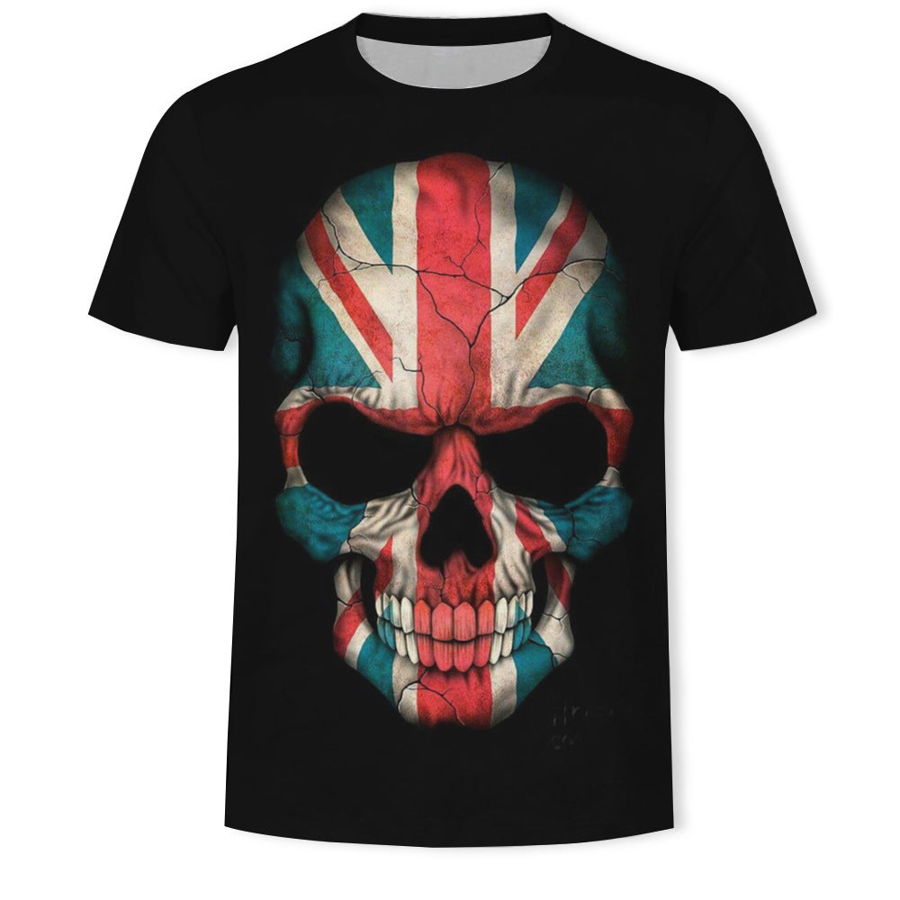 T-Shirt Teschio 3D Uomo – Stile Ribelle e Stampe Digitali Ultra Realistiche!