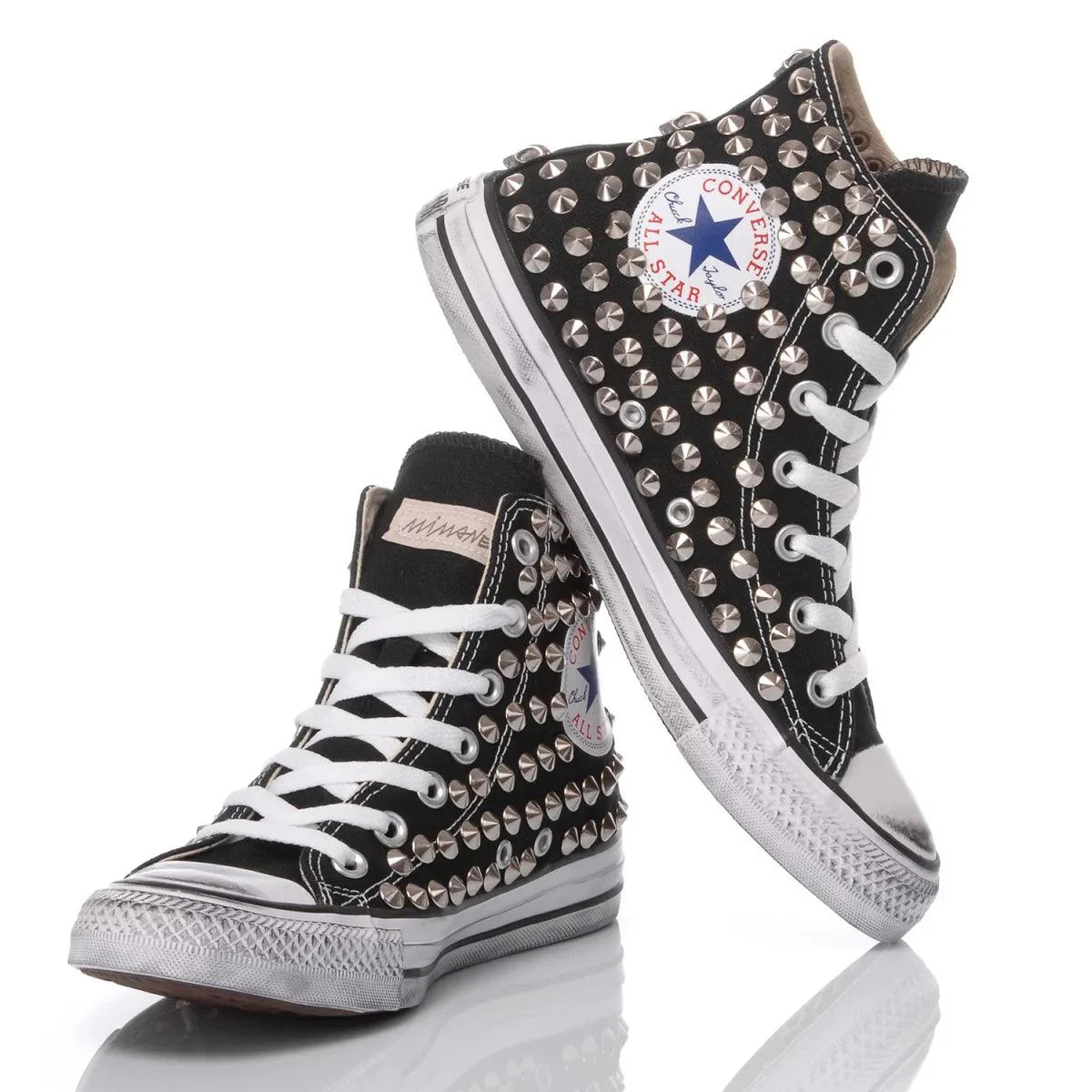 Converse Borchie Nera – Sneakers Rock con Dettagli Borchiati Premium