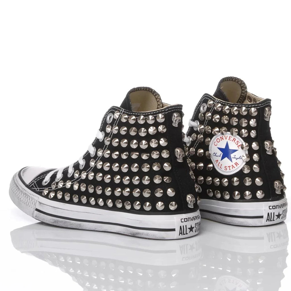 Converse Borchie Nera – Sneakers Rock con Dettagli Borchiati Premium