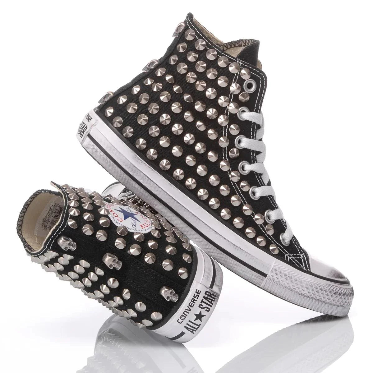 Converse Borchie Nera – Sneakers Rock con Dettagli Borchiati Premium