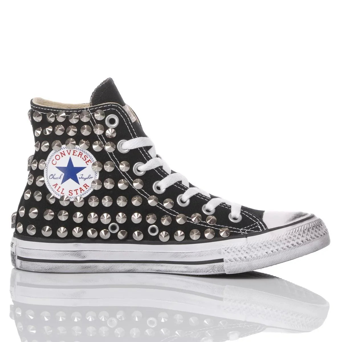 Converse Borchie Nera – Sneakers Rock con Dettagli Borchiati Premium