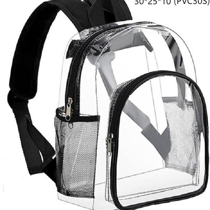 Zaino trasparente in PVC impermeabile